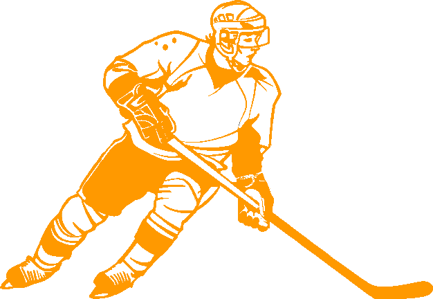 Orange Hockey Player